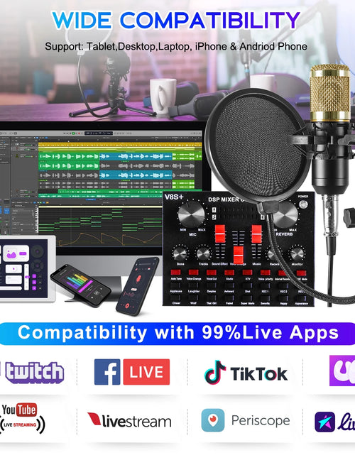 Load image into Gallery viewer, Microphone for Podcast Equipment Bundle and Studio Recording Equipment,Usb Microphone,Microphone for Computer,Perfect for Recording Podcasts and Live Streaming
