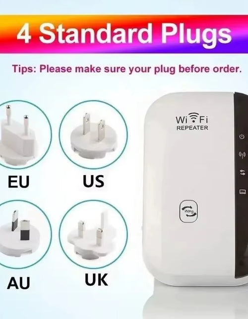 Load image into Gallery viewer, Wifi Repeater Wireless Signal Amplifier Extended Network Enhancer EU US Home Router 300M Thro
