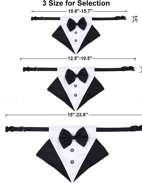 Load image into Gallery viewer, Formal Dog Tuxedo Wedding Pet Bandana Collar with Bow Tie, Adjustable Pet Bowtie Collar Bandana for Large Dog (Large)
