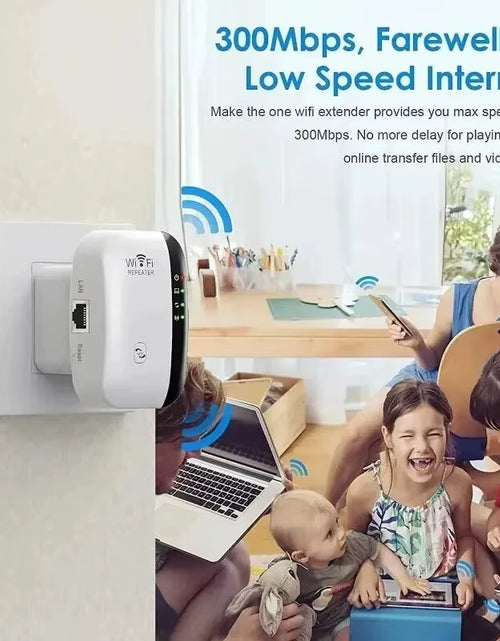 Load image into Gallery viewer, Wifi Repeater Wireless Signal Amplifier Extended Network Enhancer EU US Home Router 300M Thro
