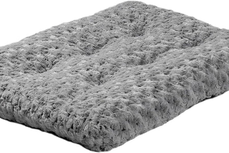 Deluxe Dog Beds Super Plush Dog & Cat Beds Ideal for Dog Crates Machine Wash & Dryer Friendly, 1-Year Warranty, Gray, 24-Inch