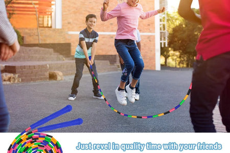 2PCS Double Dutch Jump Rope Long Jump Rope 16 FT Beaded Skipping Rope, Ergonomic Design