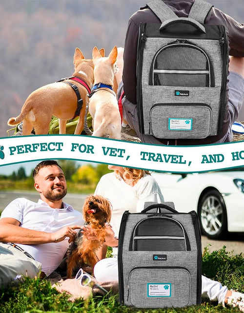 Load image into Gallery viewer, Dog Backpack Carrier for Small Large Cat, Pet, Puppy, Ventilated Pet Hiking Backpack Travel Bag, Airline Approved Cat Backpack Carrier, Camping Biking Dog Bag up to 18Lbs Pet, Grey
